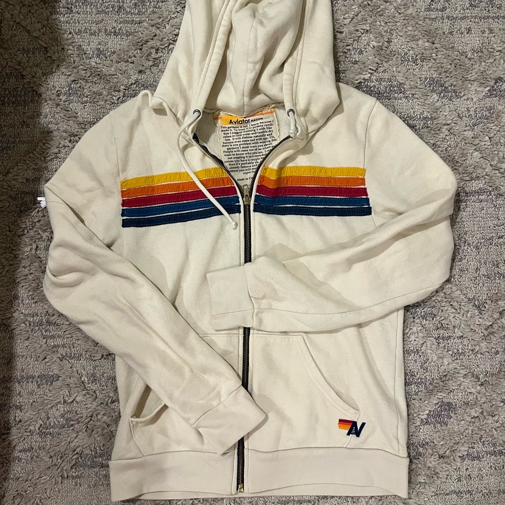Classic cream Aviator Nation zip up!